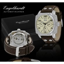 Engelhardt Military Watch, Square Case, Beige Dial, Ã˜45, German Automatic Watch