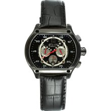 Equipe Dash Mens Watch Black dial; Leather Black Band; Black Bezel - Equipe Watches