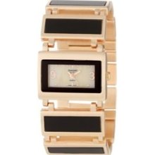 Essentials By Abs Women's Black Gold Tone Quartz Fashion Watch 40063