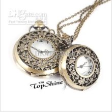 European-style Retro Range Openwork Lace Sweater Chain Pocket Watch