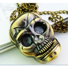 Evxlhb (11) Fashion Jewelry Vintage Skeleton Pocket Watch Necklace W