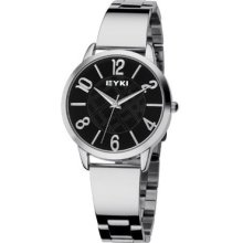 Eyki Women's Stainless Steel Watch With Black Dial Et81