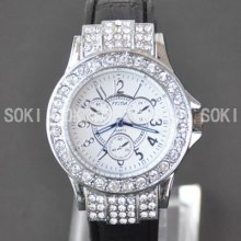 Fashion Crystal Glass Womens Ladies Analog Quartz Wrist Band Watch M47