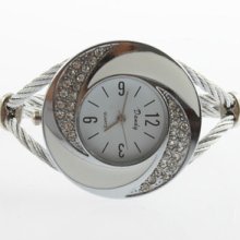 Fashion Crystal Quartz Women's Girl's Bangle Bracelet Wrist Watch Multi-color