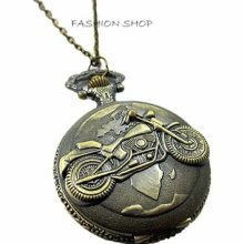 Fashion European Ladies Love Carved Motifs Cover Long Pocket Watch Necklace