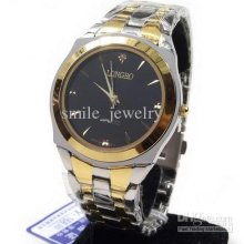 Fashion Men Mens Watch Diamond Dial Two-color Watchband Elegant Male