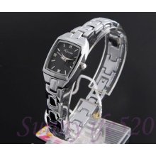 Fashion Square Dial Girl Women Lady Silver Bracelet Japan Quartz Hot Wrist Watch