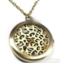 Fashion Style Wild Leopard Pocket Watch , Quartz Watch ,sweater Neck