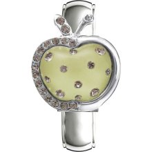 Fashion Watches Cream Apple Crystal Bangle Watch