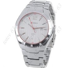 Fashionable Alloy Quartz Wrist Watch Curren With Date Display For Men