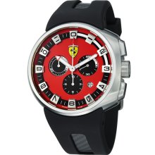 Ferrari Men's FE-10-ACC-CG/FC-RD Black Rubber Analog Quartz Watch with Red Dial