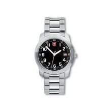Field Watch With Small Black Dial & Stainless Steel Bracelet