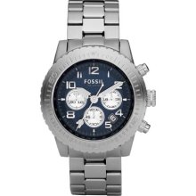 Fossil Mens Watch Ch2627 With Blue Multi Dial And Stainless Steel Bracelet