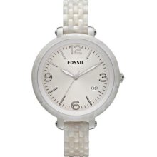 Fossil Women's Heather Resin Watch â€“ Pearlized White Jr1407