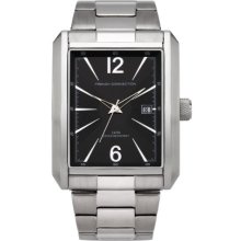 French Connection Men's Quartz Watch With Black Dial Analogue Display And Silver Stainless Steel Bracelet Fc1091bs