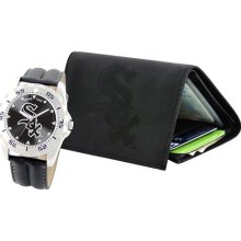Game Time Men's MLB Chicago White Sox Watch and Tri-Fold Wallet Set,