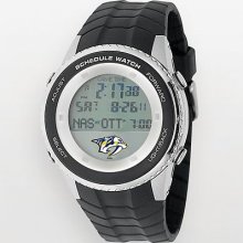 Game Time Nashville Predators Silver Tone Digital Schedule Watch -