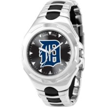 Game Time Watch, Mens Detroit Tigers Black Rubber and Stainless Steel