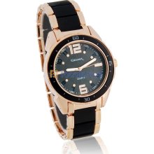 GEMAX 6205 Round Dial Faux Ceramic Men's Watch (Rose Gold)