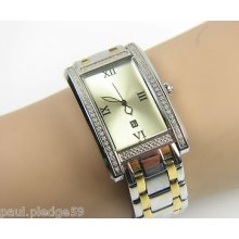 Gents Stainless Steel And Diamond Tungsten Watch.