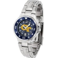 Georgia Tech Gt Women's Stainless Steel Dress Watch