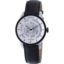 Gevril Men's 2002 Automatic Stainless Steel Black Hand Made Leath ...
