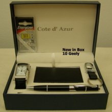 Gift Set For Men - Watch+key Chain+card Holder+ball Point Pen+watch Battery