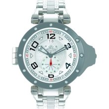 Gio Monaco Men's 464 Obloide Silver Dial Big Date Stainless Steel ...