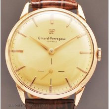 Girard Perregaux 18k Solid Rose Gold Manual Wind Vintage Working Mens Wristwatch