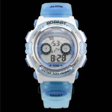 Girls Pink Boys Blue Best Gift Digital Alarm Light Waterproof Sports Kids Watch