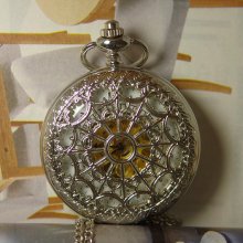 golden mechanical silver steampunk Pocket Watch delicacy Antique wp009