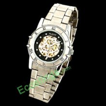 Good Men's Dial Steel Band Mechanical Movement Quartz Watch