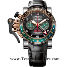 Graham Chronofighter Oversize GMT Black BRG Steel & Gold 2OVGG.B16A