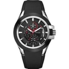 Guess Black Strap Waterpro Ergonomic Day & Date Sport Casual Men's Round Watch