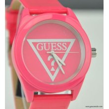 Guess Pink Leather Ladies Watch Authentic Women W65014l3