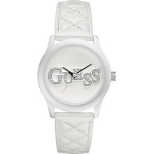 Guess Women Quilted Strap White Watch U10655l1