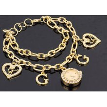 H&n Hotsale Shinning Womens Silver/gold Plated Alloy Bracelet Charm Watch