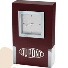 Heavyweight Quartz Analog Desk Clock W/ Metal Square Trim