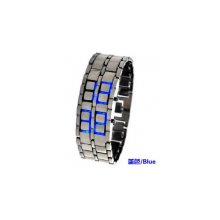 hot digital fashion iron watch samurai,fashion japan inspired blue led