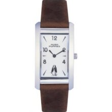 Hush Puppies HP.3459M.2506 34.0 mm Genuine Leather Watch - Silver White