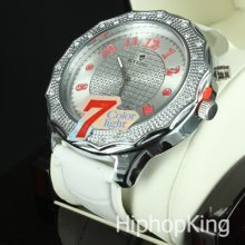 Iced Out Bezel Bling Hip Hop Watch Stylish Numbers Classy Rapper Look Piece
