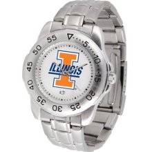 Illinois Fighting Illini Mens Sports Steel Watch
