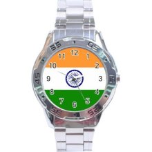 India Flag Stainless Steel Analogue Watch Indian