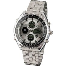 Infantry Mens Lcd Stainless Steel Military Quartz Watch Outdoor Office Sport