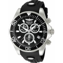 Invicta Men's Grand Diver Pro Diver Stainless Steel Case Black Dial Rubber Strap 12396