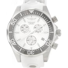 Invicta Men's Grand Diver Chronograph Stainless Steel Case and Bracelet Silver Tone Dial Day and Date Displays 12397