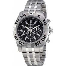 Invicta Signature Ii Black Dial Chronograph Stainless Steel Mens Watch 7301