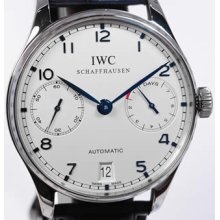 IWC Portuguese Automatic 8 Day IW500107 Silver Blue Hands