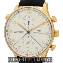 Iwc Portuguese Chronograph Rattrapante 18k Rg 41mm Silver Dial Iw3712-04 B+p