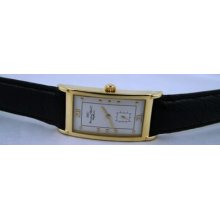Iwc Venezia Solid 18kt Gold Rectangle Dress Watch White Dial Manual Wind 2553